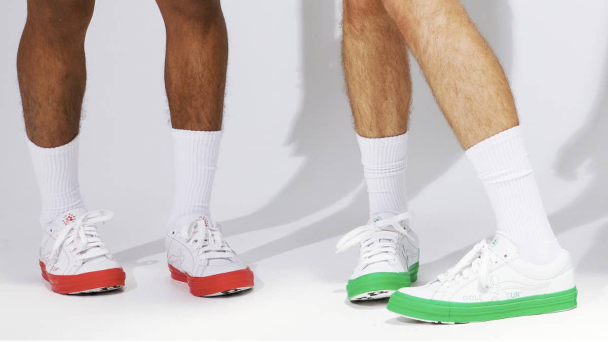 Click here to learn how you can purchase Tyler, the Creator's latest Converse Golf le Fleur 'Colorblock' pack that's arriving this weekend. 