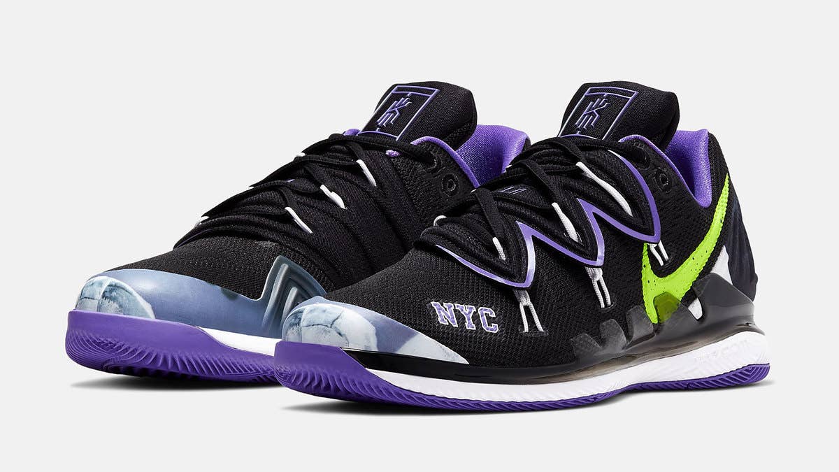 Ahead of the 2019 U.S. Open, Nike is dropping a new 'NYC' NikeCourt Air Zoom Vapor X Kyrie 5 for Australian tennis star Nick Kyrgios.  