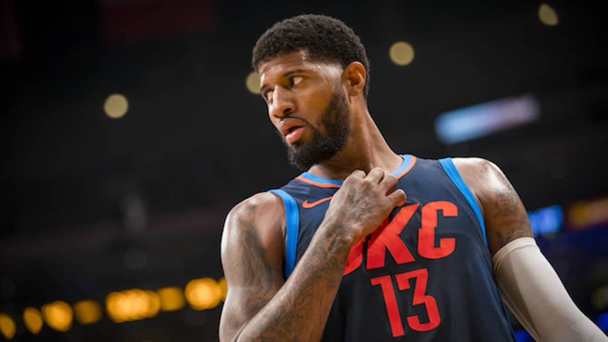 Paul George wishes Zion Williamson well after the college freshman standout was injured while wearing a pair of George's signature Nike sneakers.
