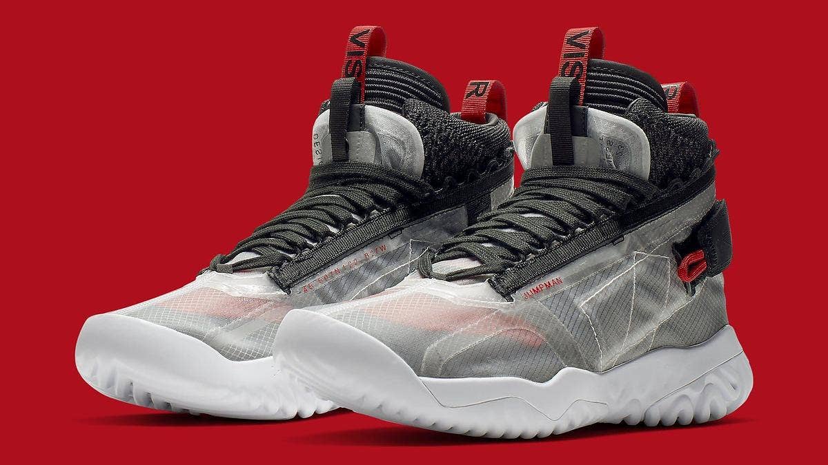 Jordan Brand officially introduces the Jordan Apex-Utility, a Flight Utility model that combines a Flyknit-constructed Air Jordan 1 and Nike React cushioning.