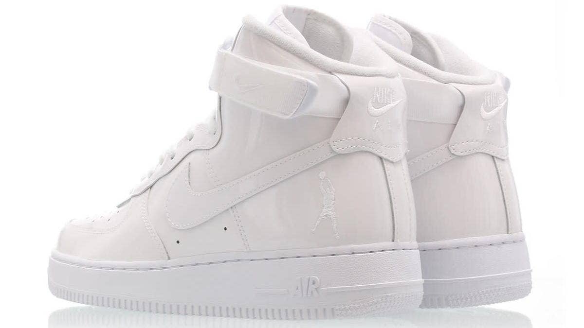 Nike is releasing a special white-on-white patent leather version of the Air Force 1 High to honor Rasheed Wallace. 