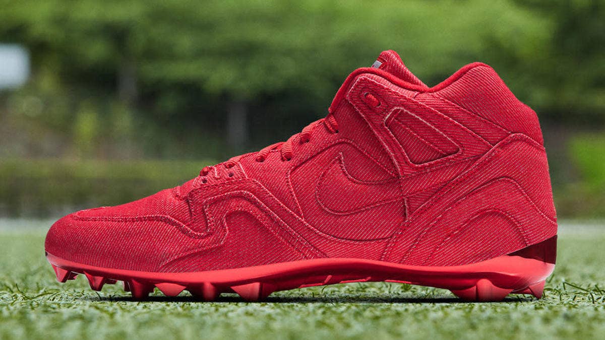 Gearing up Odell Beckham Jr. for his return to the field, Nike made him Tech Challenge 2 cleats constructed in all-red denim, inspired by tennis icon Andre Agassi.