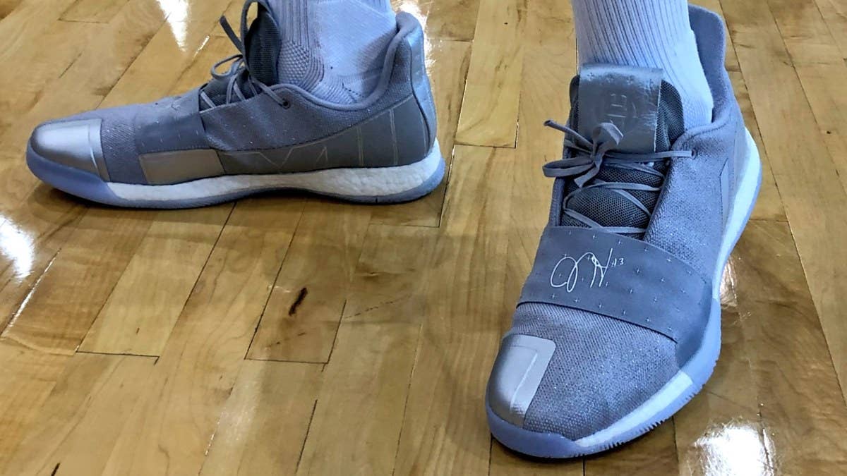 James Harden was spotted at minicamp for the U.S.A. Men's National Team in Las Vegas in a brand new Adidas silhouettes that could potentially be the Harden Vol. 3.