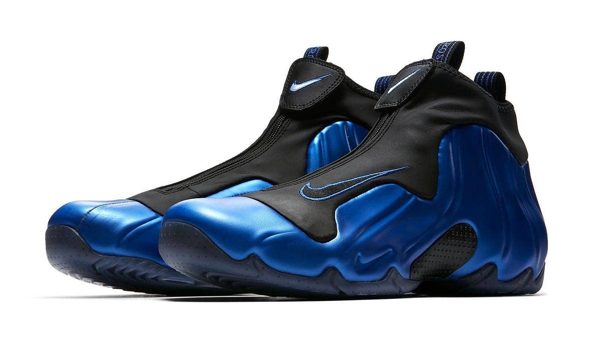 The classic royal colorway synonymous with the Nike Foamposite line is coming to the Air Flightposite model dropping at select Nike Sportswear retailers soon.