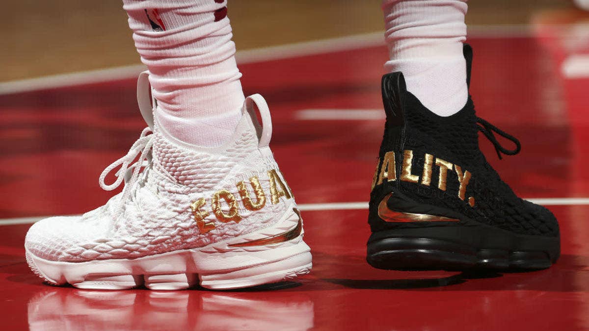 LeBron James' game-worn 'Equality' LeBron 15 is now on display at the Smithsonian National Museum of African American History and Culture.