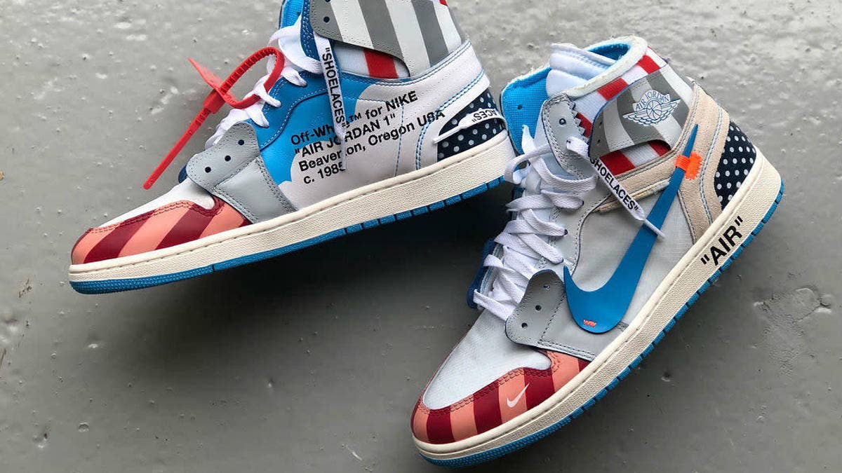 Noted sneaker customizer Mache created an Air Jordan 1 featuring elements from the Parra x Nike Air Max 1 and Virgil Abloh's 'UNC' Air Jordan 1 collaborations.