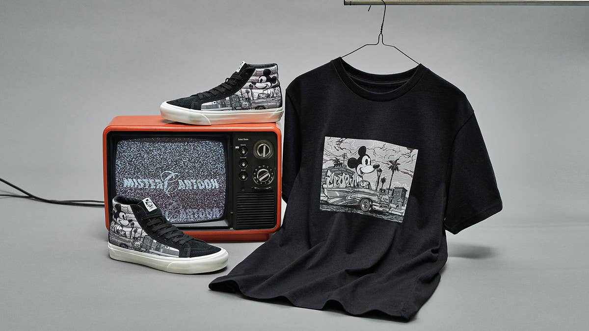 Vans has collaborated with Disney to celebrate the 90th anniversary of Mickey Mouse. The collection includes Sk8-His designed by John Van Hamersveld, Mister Cartoon, Geoff McFetridge and Taka Hayashi.
