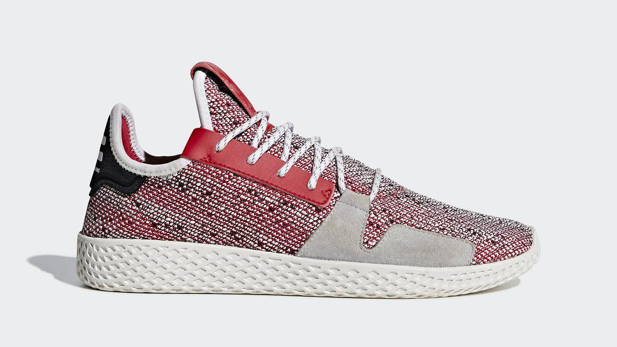 A new sneaker from Pharrell and Adidas has surfaced. The sequel to the Tennis Hu, the Tennis Hu v2 adds a new upper design, suede overlays, and leather hits to the affordable model. 