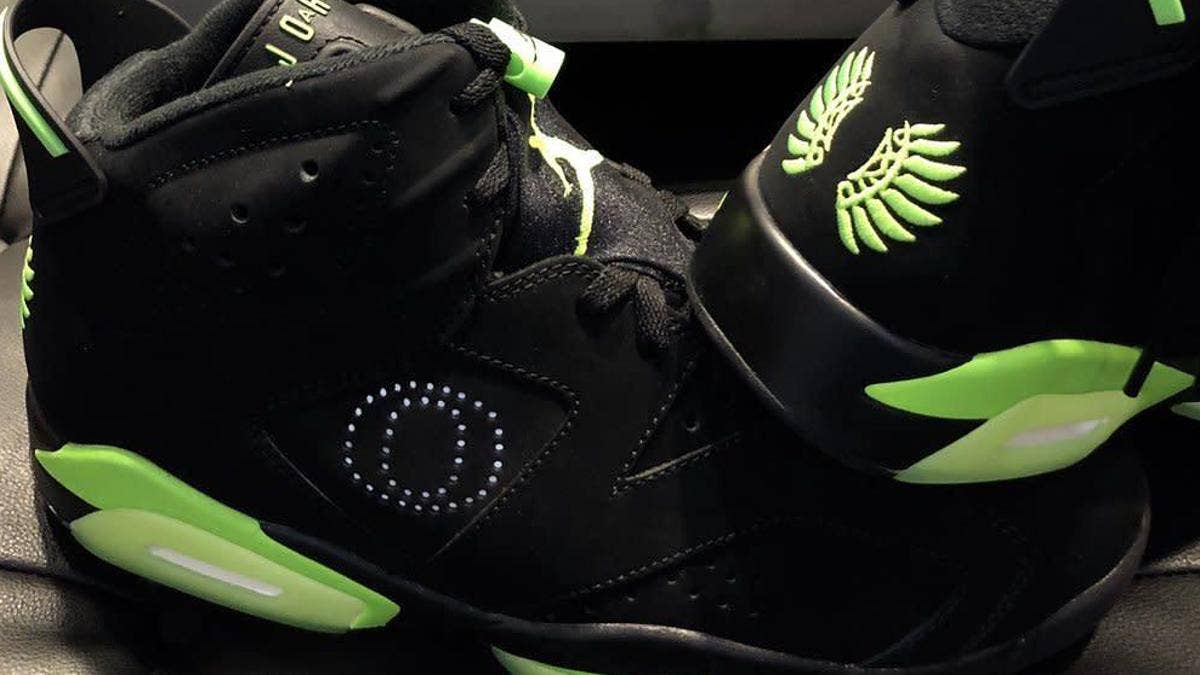 The University of Oregon adds another Air Jordan model to its long list of player exclusive colorways, this time, the Air Jordan 6 for the football team. 