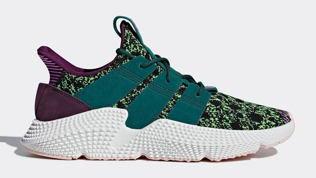 The next wave from Adidas Originals' much talked about sneaker collection with Dragon Ball Z will include a colorway of the chunky Prophere inspired by Cell.