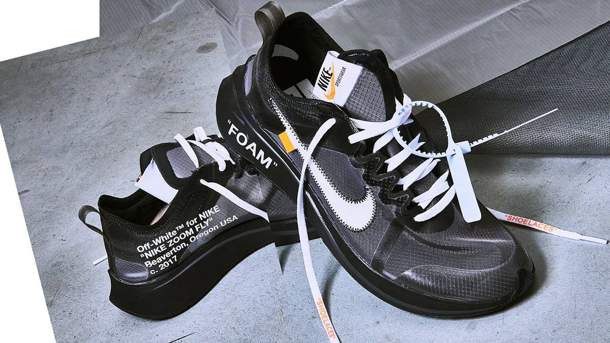 Two new colorways of the Off-White x Nike Zoom Fly SP are slated to drop soon for $170 each in both 'Black' and 'Tulip Pink. 