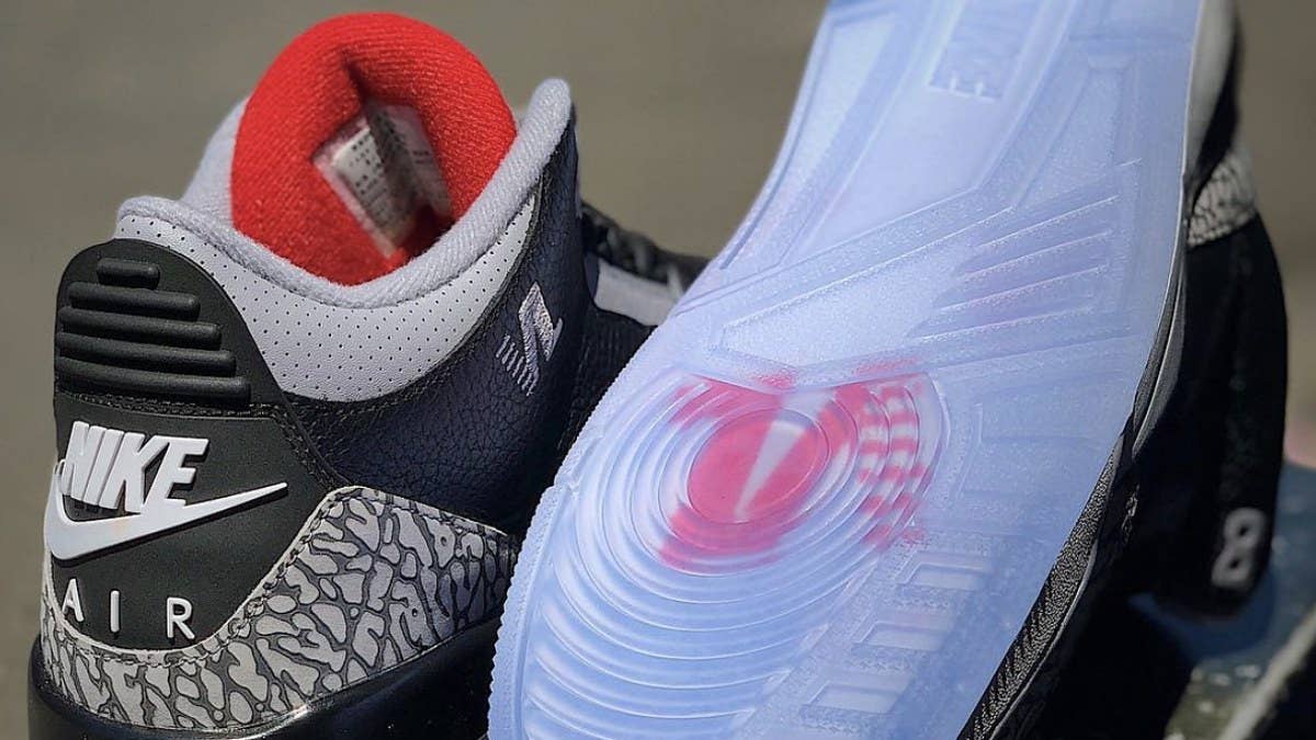 A special version of the 'Black Cement' Air Jordan 3 has surfaced that celebrates west coast rapper Nipsey Hussle's latest album 'Victory Lap.'