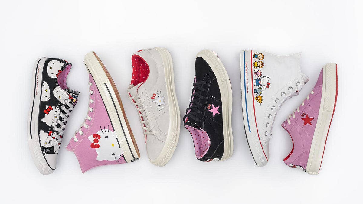 Converse is releasing a six-sneaker collaboration collection with Hello Kitty featuring the Chuck Taylor All-Star, Chuck 70, and One Star models plus apparel and accessories.