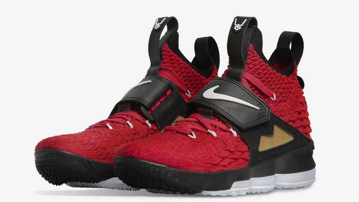 Nike released the LeBron 15 'Red Diamond Turf' #LeBronWatch PE as a surprise release via SNKRS The Draw raffle to coincide with Deion Sanders' birthday.