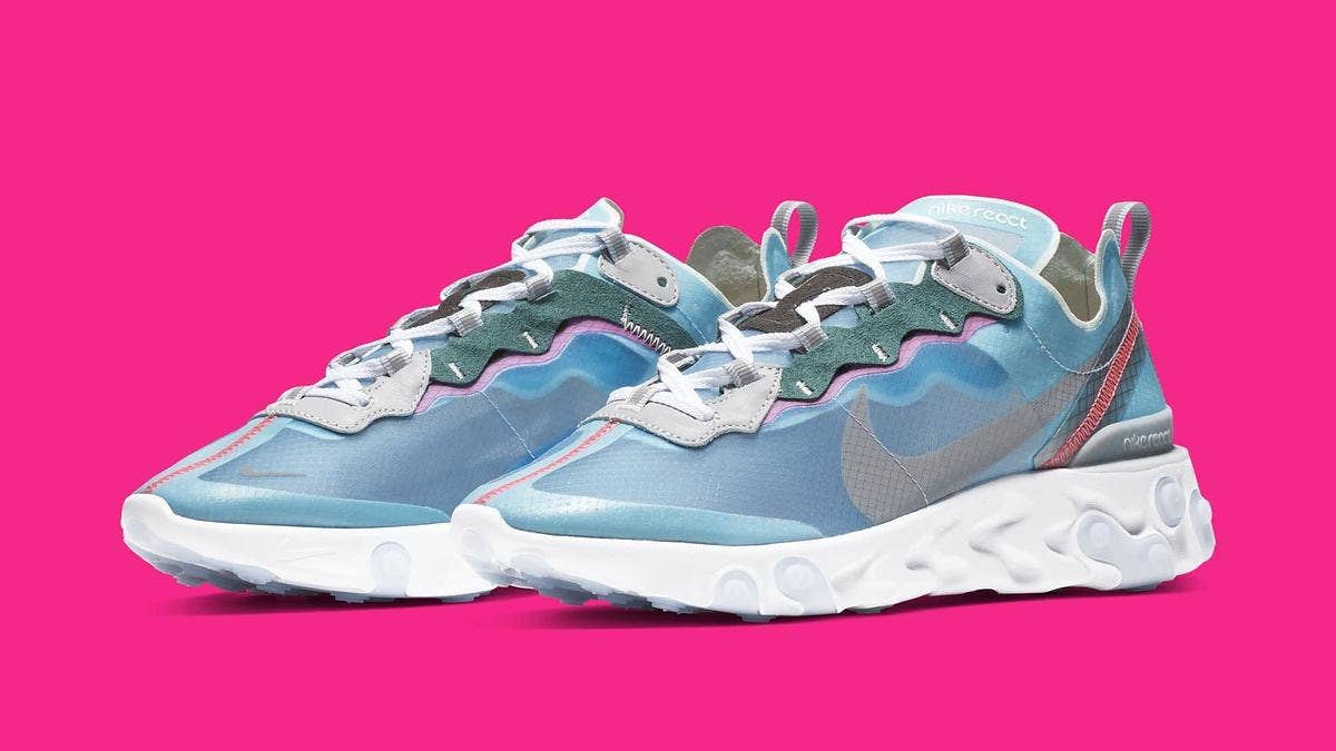 The Nike React Element 87 has surfaced in a South Beach-esque 'Royal Tint' color scheme slated to release in February 2019.