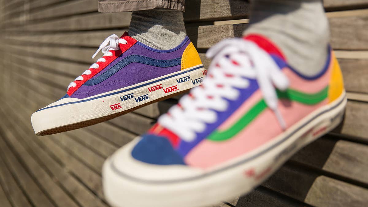 European retailer size? is releasing an exclusive pair of the Vans Style 36. This 'Patchwork' colorway is inspired by an original promotional sample that was created to showcase all of the colors that customers could customize their pairs with. 