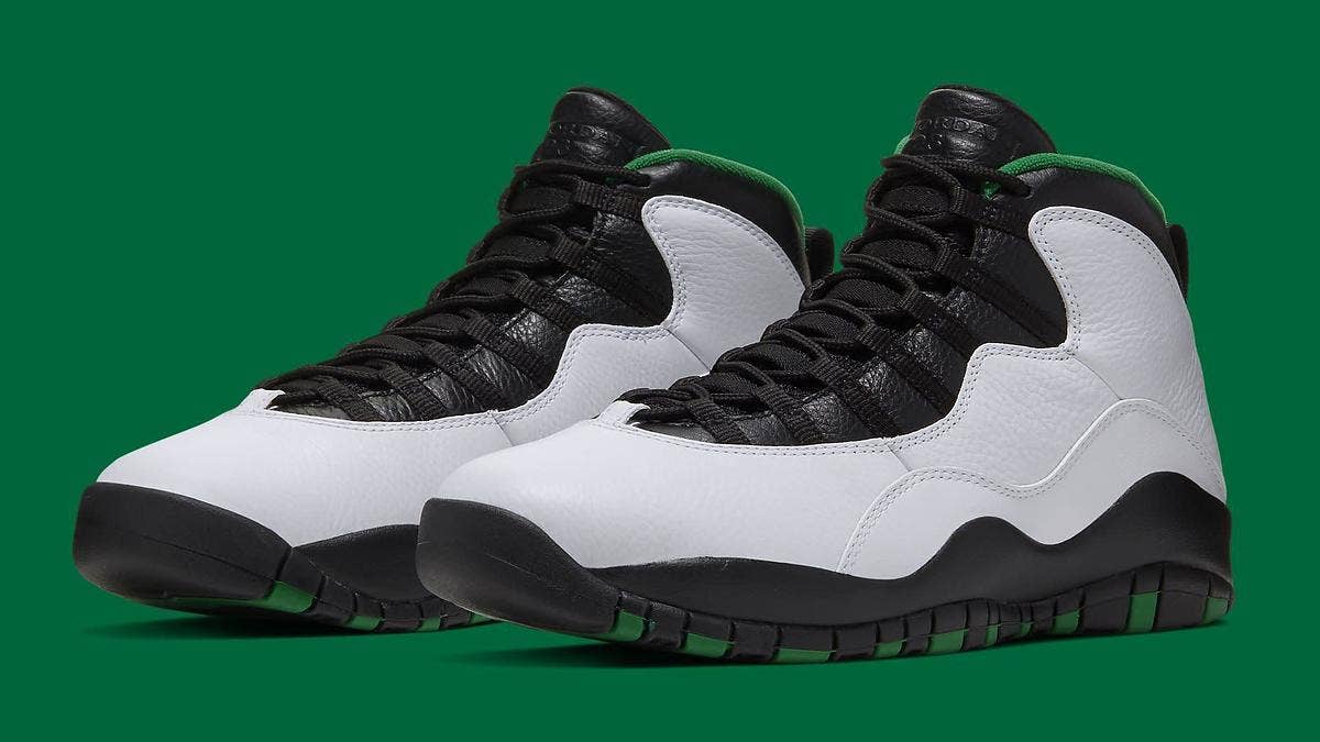 The 'Seattle' Air Jordan 10 that originally released in 1995 as a part of the 'City Pack' will be receiving a retro release on Oct. 2019.