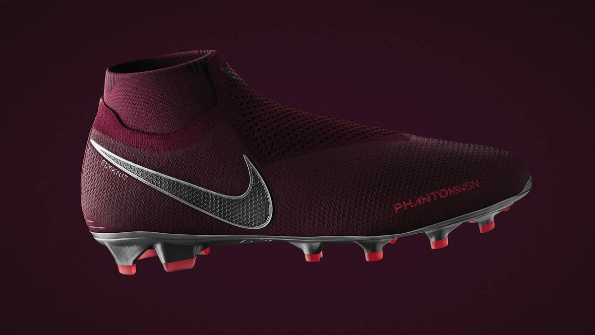 Nike introduces its latest soccer cleat, the PhantomVSN, which features a new Quadfit mesh bootie system, the Ghost Lace system, and a Flyknit upper designed to maximize ball control.