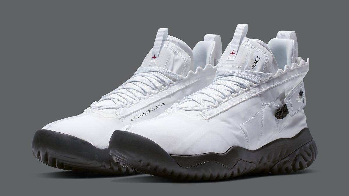 A detailed look at two colorways of the upcoming Jordan Proto React from Jordan Brand's new Flight Utility range. 