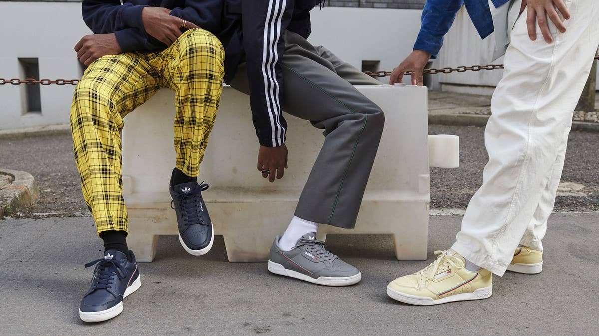 The Adidas Continental 80 gets ready for fall with four new colorways. Yellow, Gray, Navy, and Burgundy give fans of the sneaker four different options. 