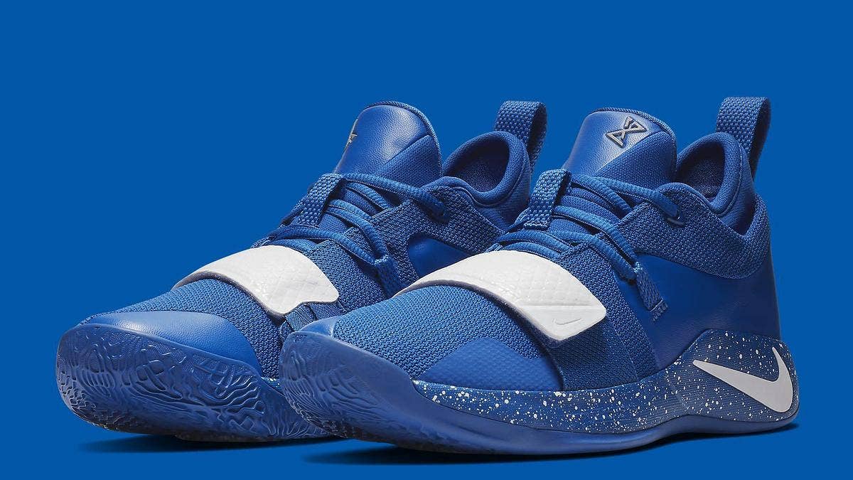 A quartet of colorways for Paul George's latest signature model arrives in a Royal/White, White/Black, Grey/Black, and Black/White releasing soon for $110 each. 