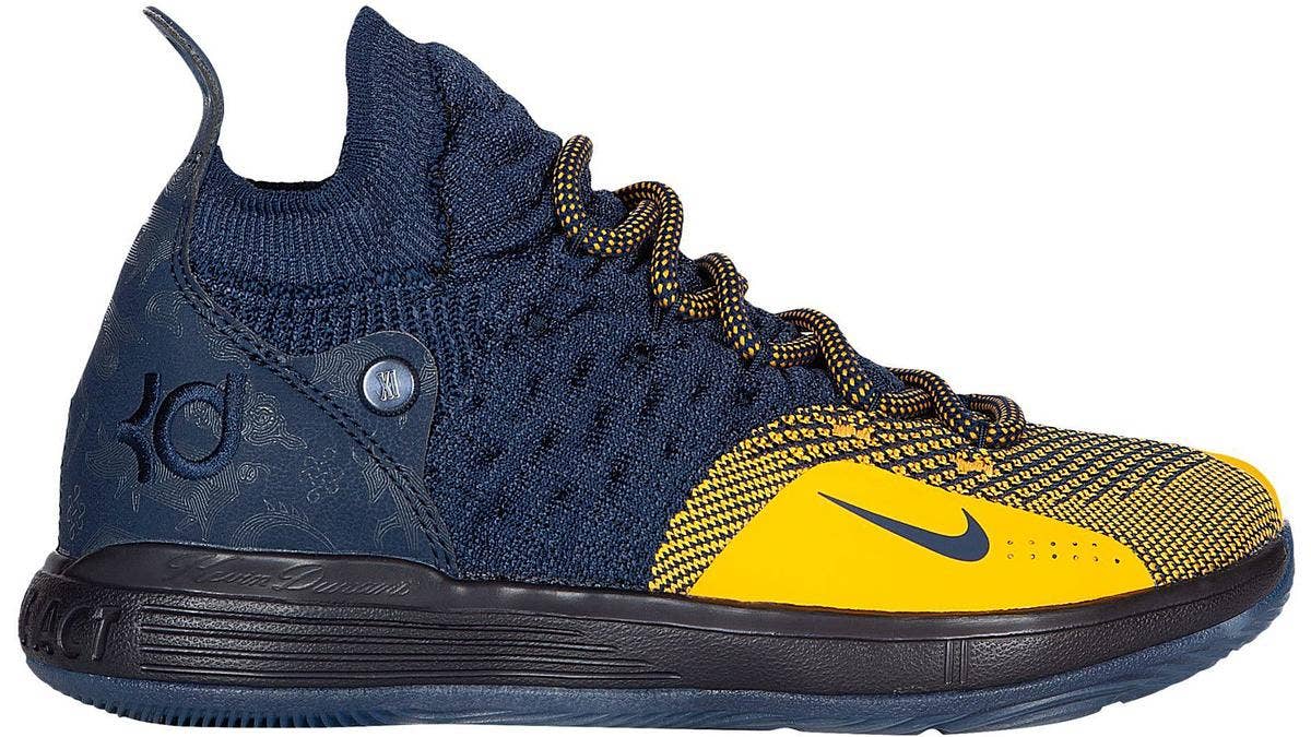 Kevin Durant's eleventh signature sneaker is set to release in a 'Michigan-inspired' colorway. Preview the new colorway here.