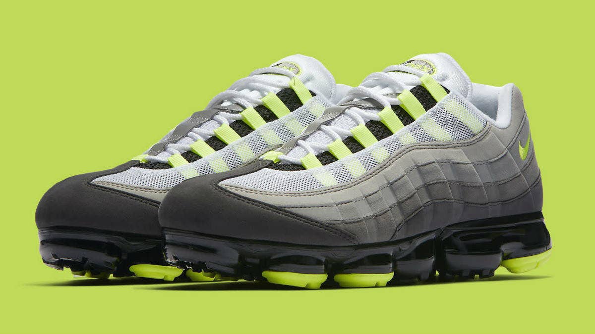 A modern take on the classic, the 'Neon' Nike Air VaporMax 95 pairs the upper of the Air Max 95 with the tooling of the Air VaporMax, resulting in a hybrid that combines the best of both worlds.