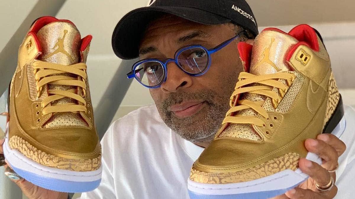 Jordan Brand gifted Spike Lee a special 'Gold Oscars' Air Jordan 3 Tinker just in time for the oscars. 