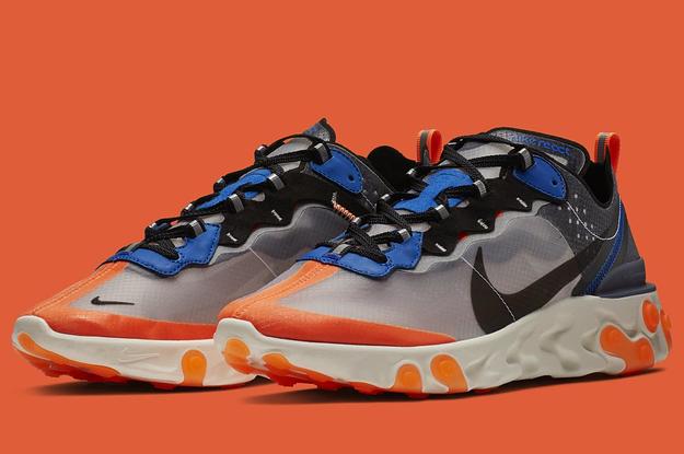 Nike green & blue best sale react element 87 sneakers