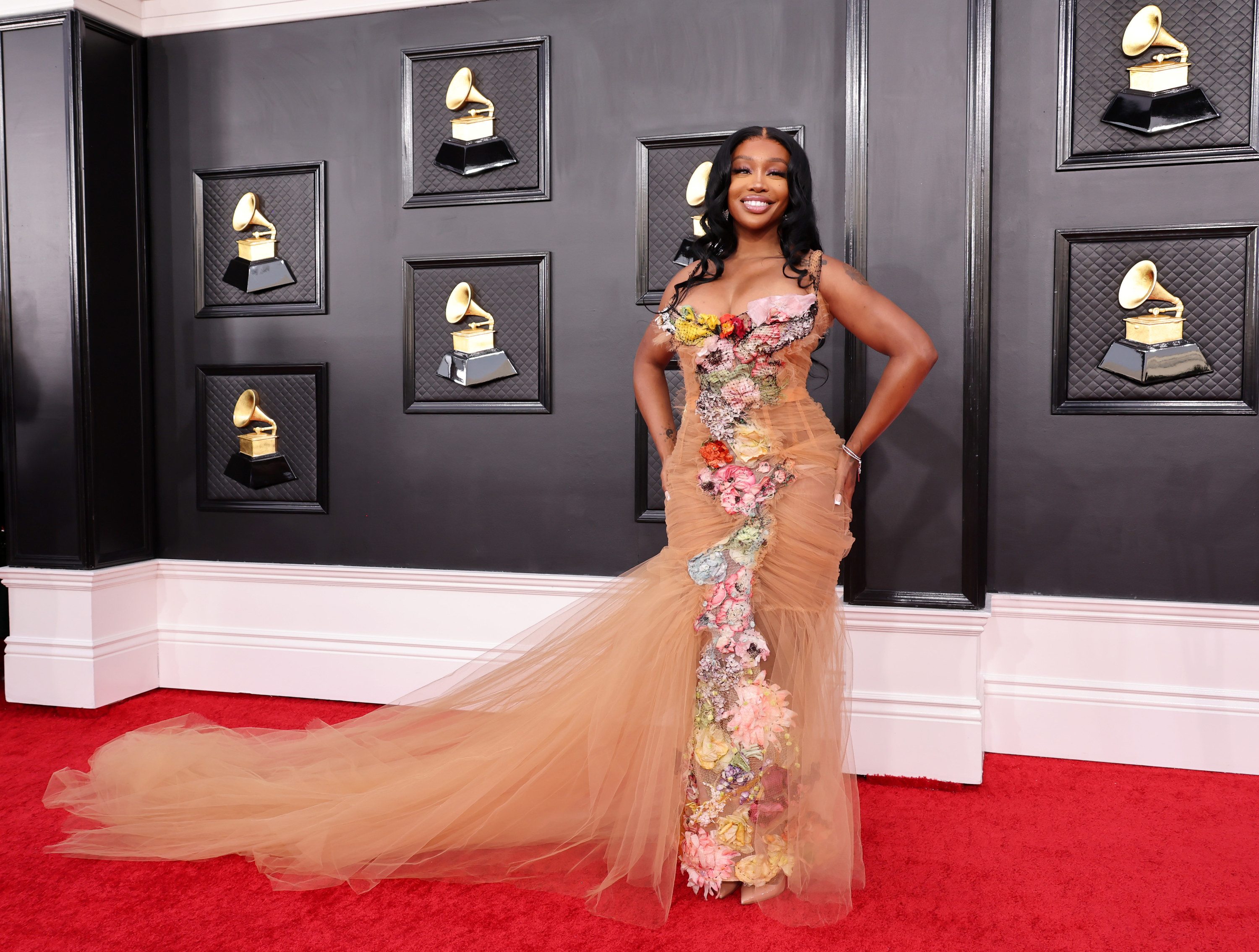 SZA on the Grammys red carpet