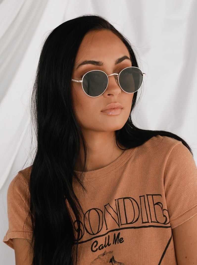 glasses on model
