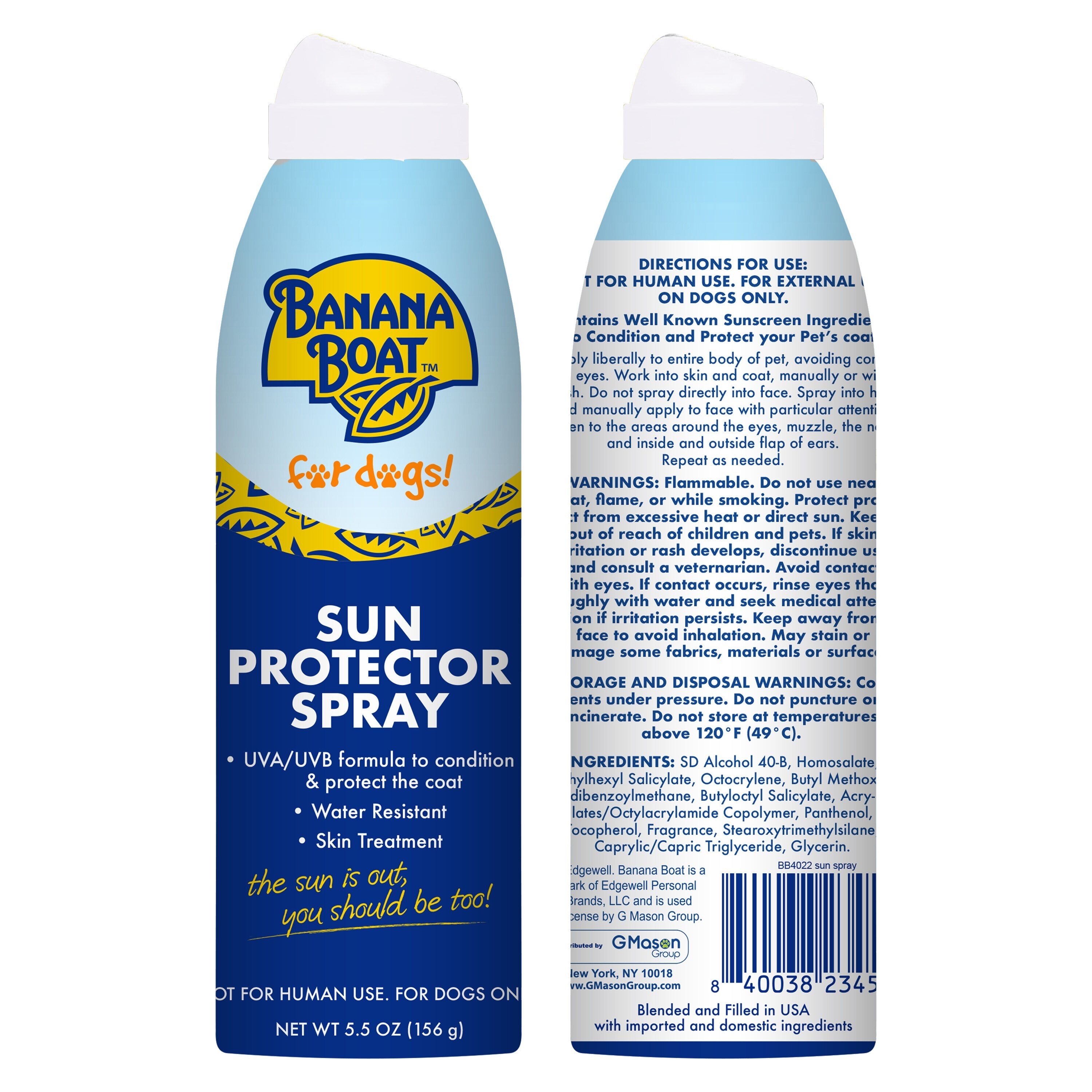 Banana boat sun protector spray for dogs