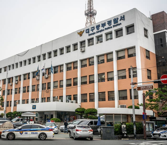 Daegu Jungbu police station and Korean police car of the National Police Agency in South Korea