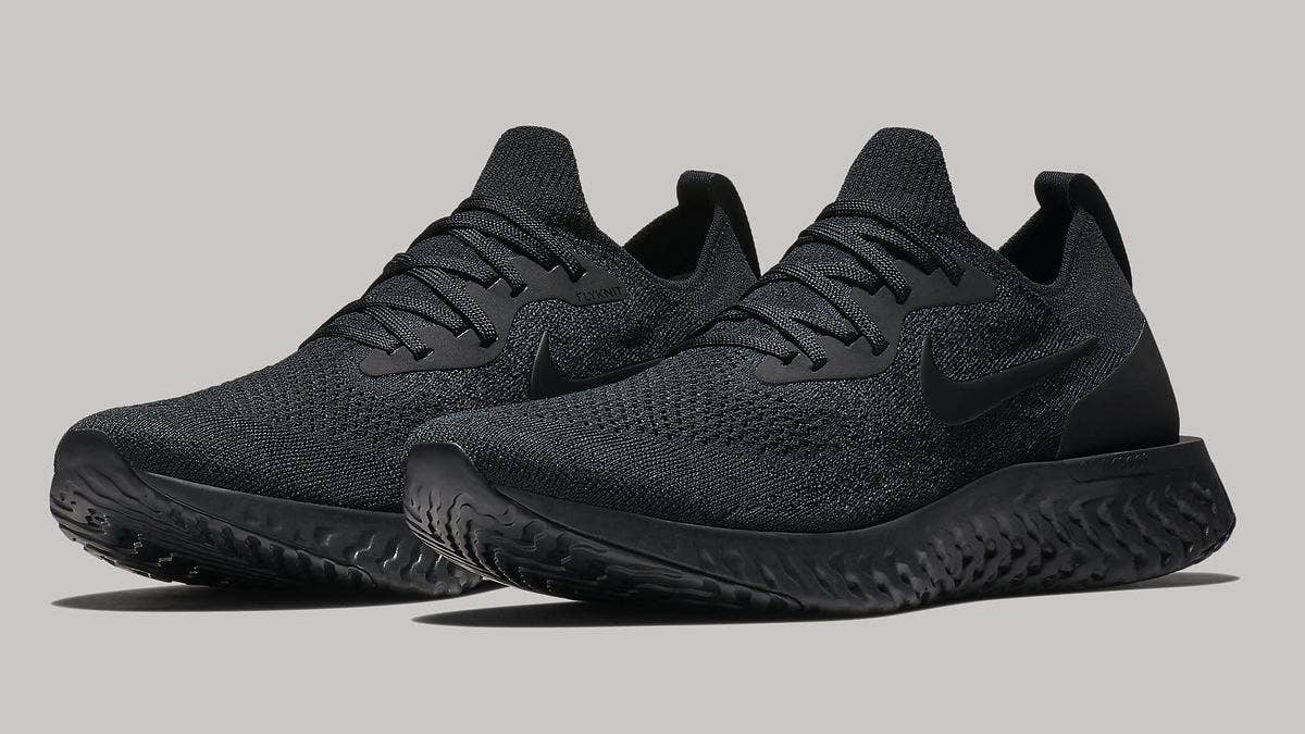 Another Nike silhouette will bear the popular 'triple black' color scheme, this time, the Epic React Flyknit releasing this month at a retail price of $150. 