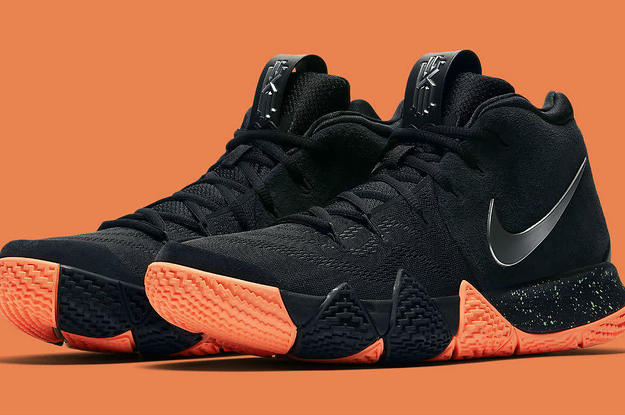 Black and 2025 orange basketball sneakers