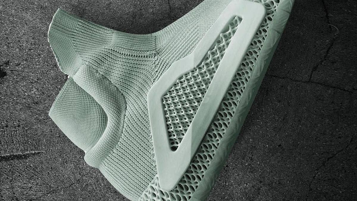 Adidas designer Marc Dolce unveils a Futurecraft 4D basketball sample.