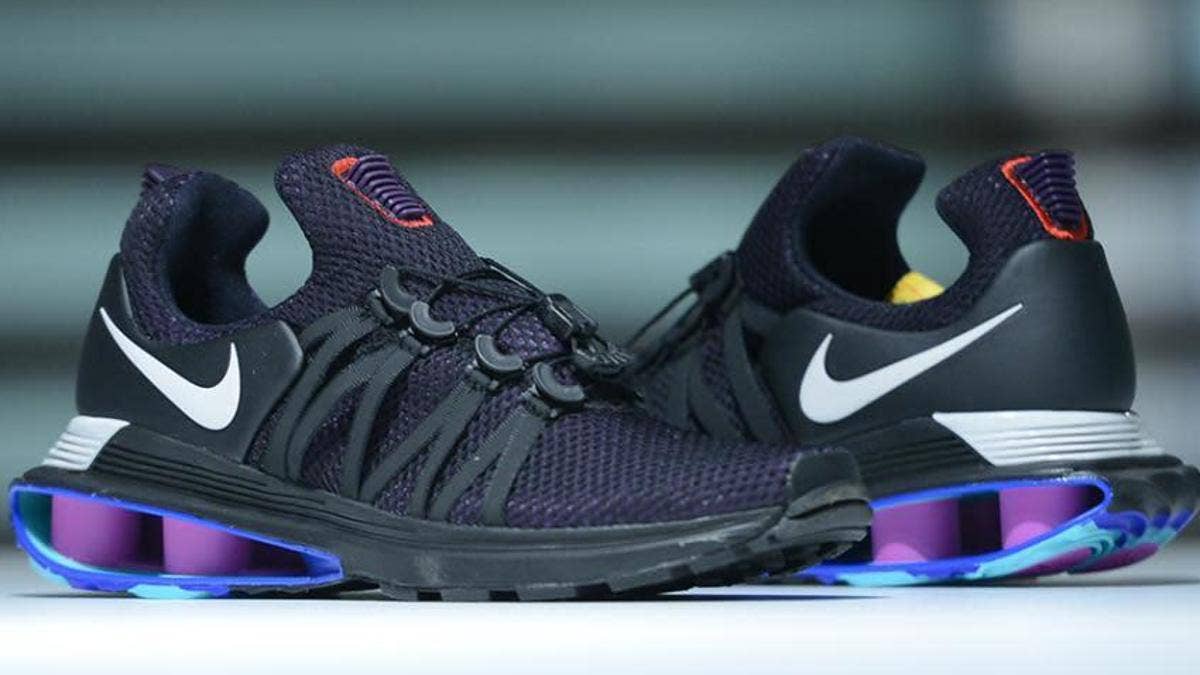 The Nike Shox Gravity releases in a 'Black' colorway