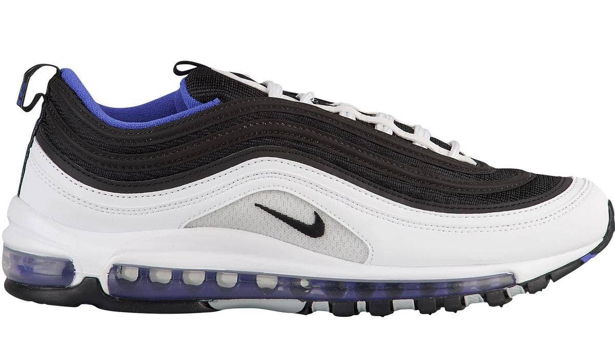 The release date and details for the Nike Air Max 97 'White/Black/Persian Violet' sneakers which use the OG Air Max BW colorway on the Air Max 97 silhouette. 