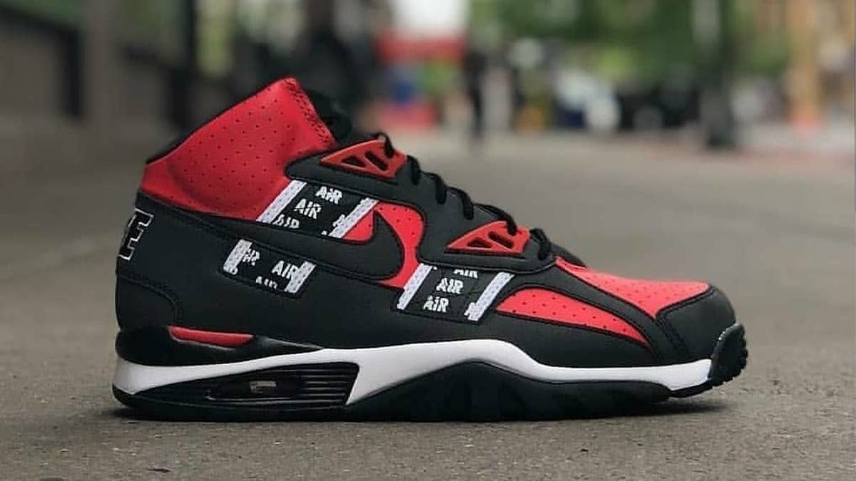 The 'Speed Red' Nike Air Trainer SC High SOA releases May 2018 for $130.
