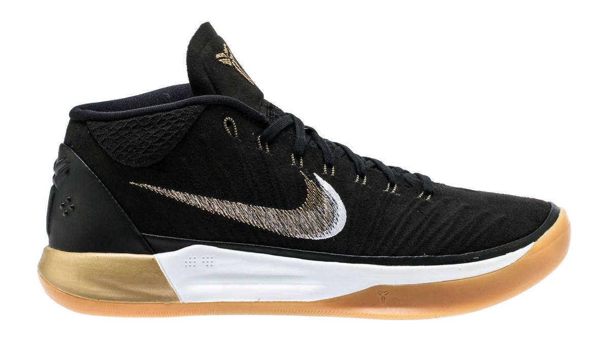 The Nike Kobe A.D. Mid will release in black and gold on June 1, 2018 for $150.