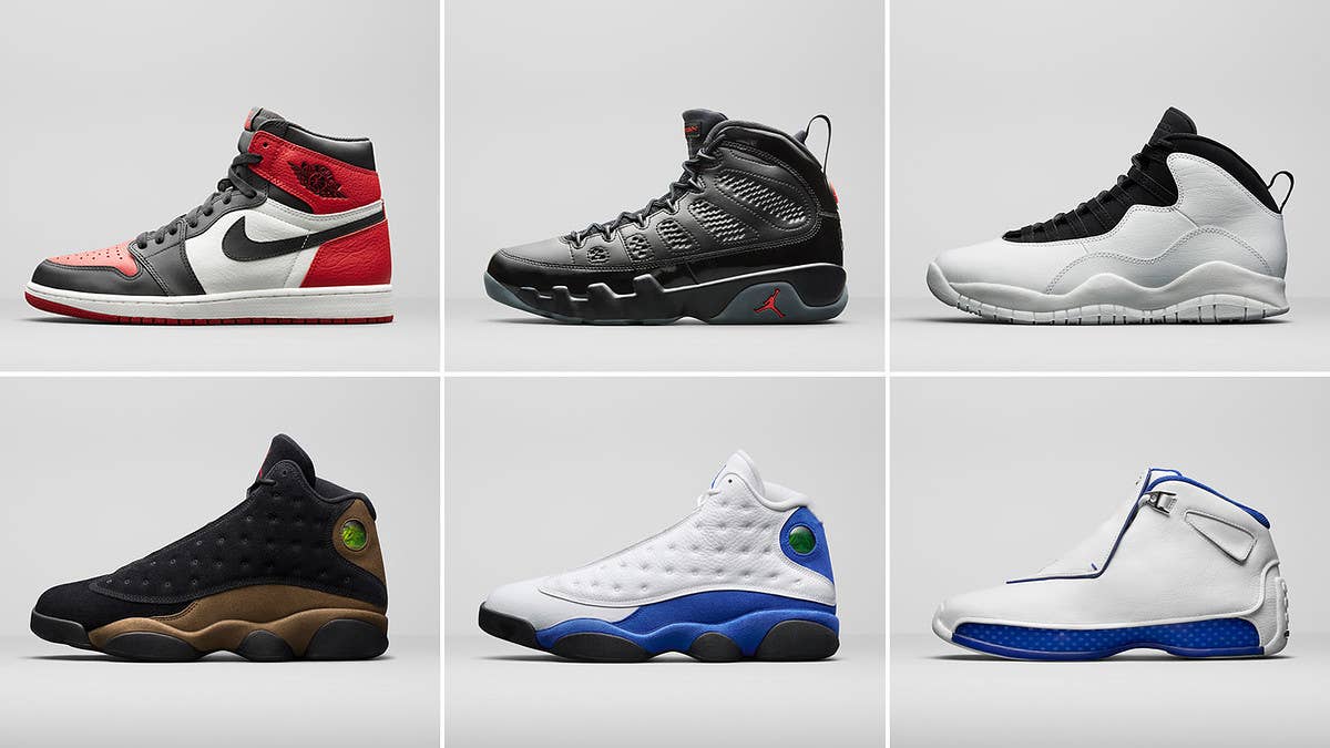 Air Jordan release dates for the brand's Spring 2018 retro sneakers.