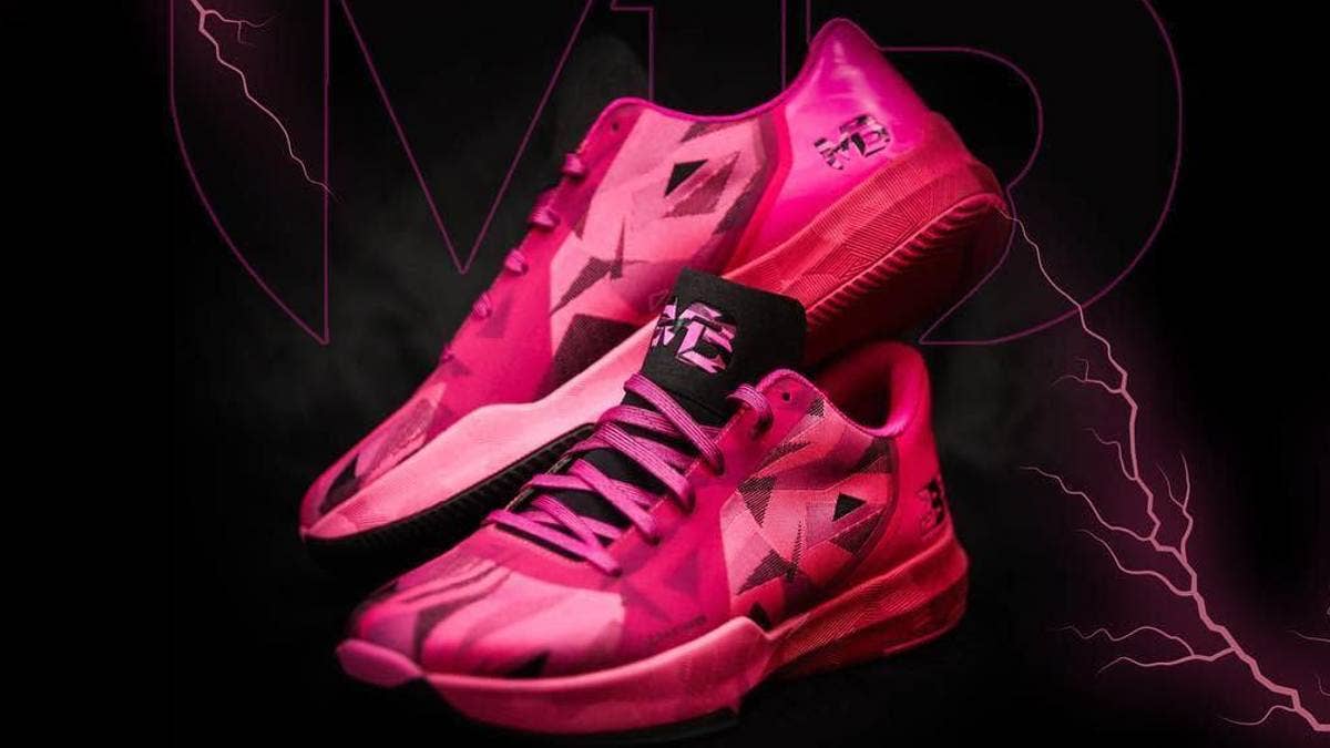Before he takes the floor for his family's JBA League, LaMelo Ball's Big Baller Brand MB1 signature model releases in 'Cotton Candy' and 'Breast Cancerr Awareness' colorways.