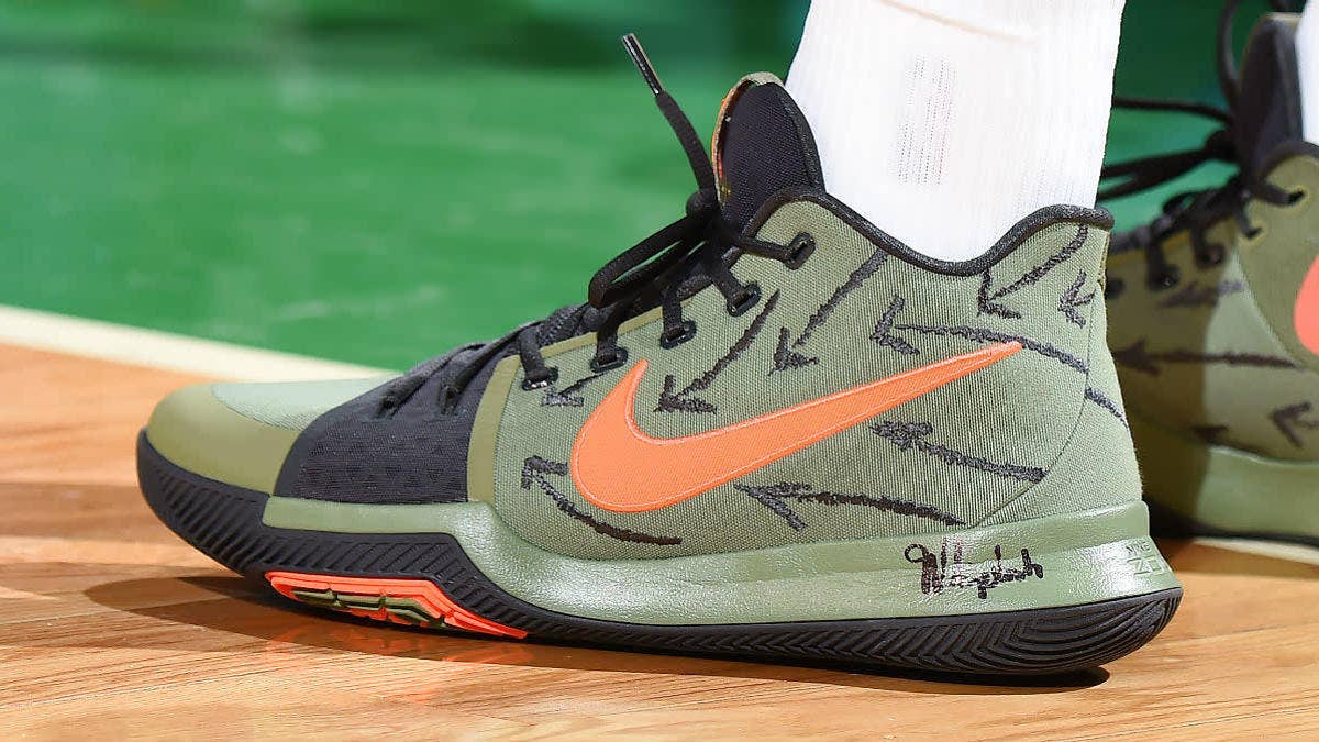 Kyrie Irving helps the Celtics beat the Nuggets in two exclusive Nike Kyrie 3s.