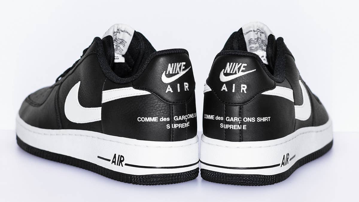Nike links up with Supreme and Comme Des Garcons to drop yet another project surrounding the Air Force 1 Low silhouette rumored to release Fall/Winter 2018. 