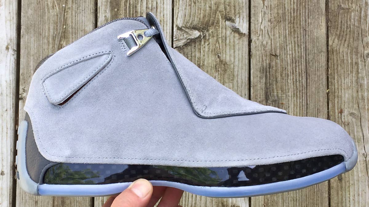 The first images have surfaced on Instagram of the upcoming 'Cool Grey' Air Jordan 18 rumored to be releasing in limited numbers later this year.