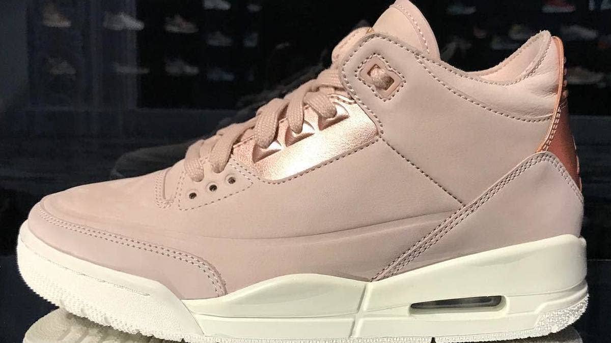 The 'Rose Gold' Air Jordan 3 Heiress will release in girls sizing during Spring 2018.