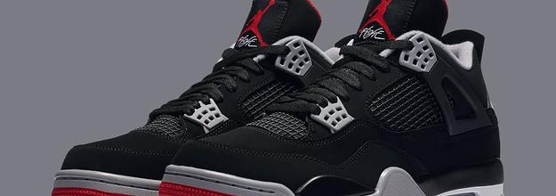 NEW Nike Air Jordan 4 Retro OG Bred Black Red Shoes (2019) 308497-060