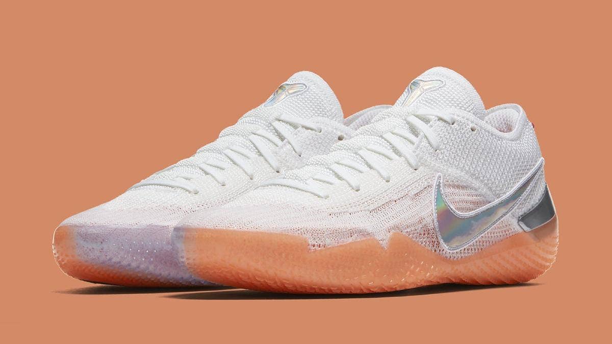 Just in time for summer, the 'Infrared' Nike Kobe A.D. NXT 360 pairs the vibrant red hue with a white Flyknit upper and iridescent logos, releasing on June 14, 2018 for $200.