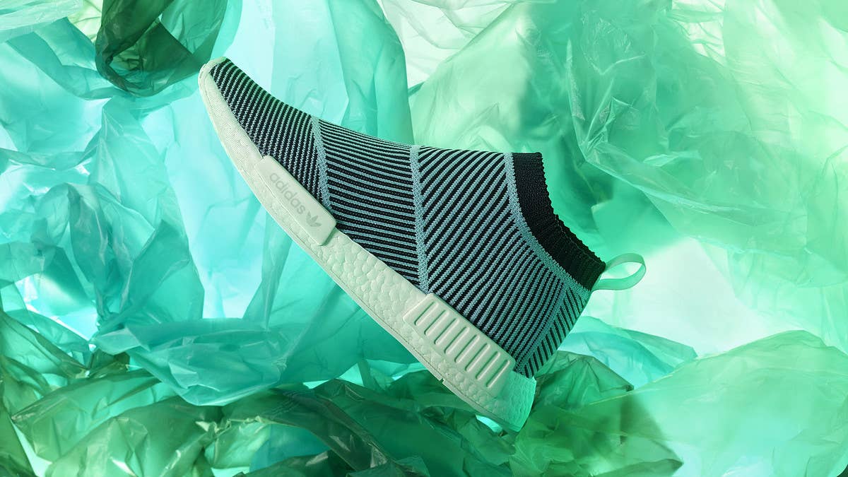 The release date and details for the Parley for the Oceans x Adidas NMD CS1 sneakers.