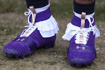Cam Newton Prince Under Armour Cleats On Foot